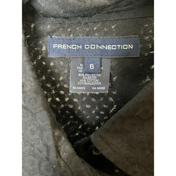French Connection Blouse- size 6- black, button down eyelet‎ pattern - Picture 2 of 5